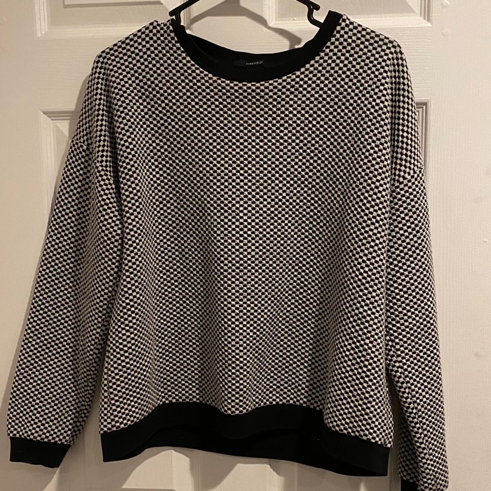 Forever 21 Checkerboard Crewneck